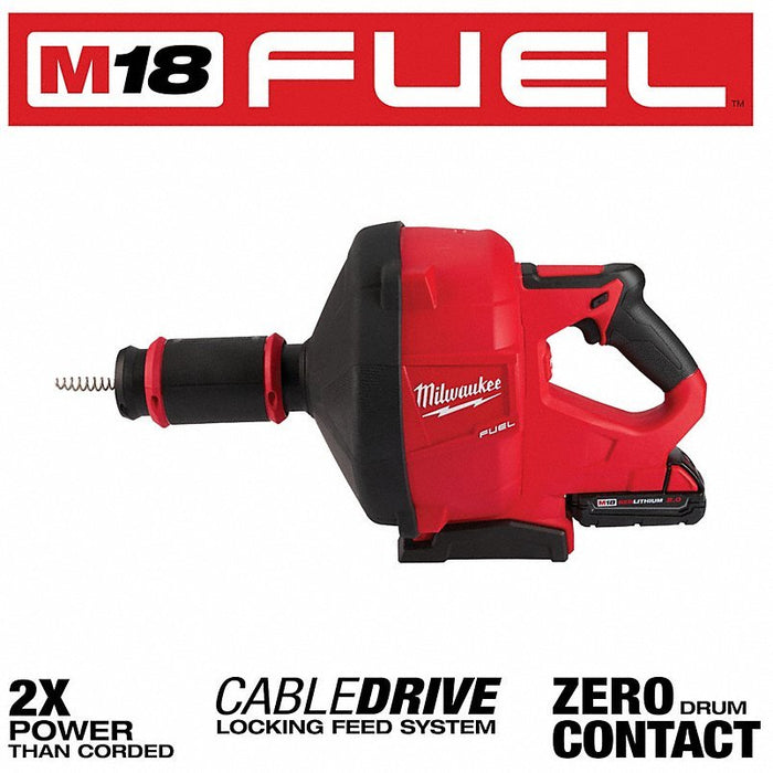 Milwaukee 2772A-21 M18 FUEL Drain Snake w/ CABLE DRIVE w/5/16” Cable - KVM Tools Inc.KV422W06