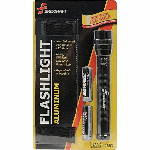 Ability One 6230-01-513-2663 Handheld Flashlight: Xenon, 3 hr Run Time, AA Battery - KVM Tools Inc.