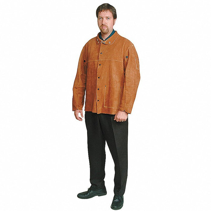 KVM Tools 2AG83 Welding Jacket, Brown, Leather, XL