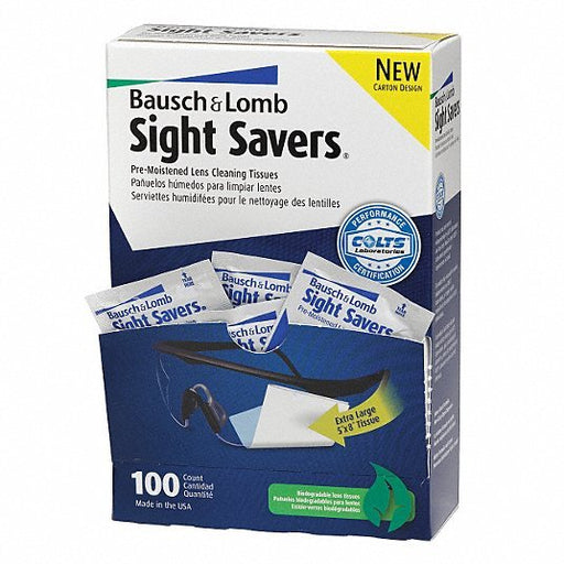 Bausch & Lomb 8574GM Sight Savers Premoistened Lens Cleaning Tissues, 8 x 5, 100PK - KVM Tools Inc.KV2AR69