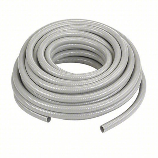 Hubbell G1050 Liquid-Tight Flex Plastic Conduit 1/2 in Trade Size, Gray, 100 ft Nominal Lg, G - KVM Tools Inc.KV6D075
