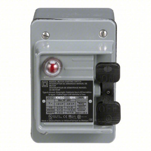 Square D 2510KW2C Manual Motor Switch 3 Poles, 30 A, 4 NEMA Rating, Pilot Light: Red Light (440-600V AC) - KVM Tools Inc.KV2BW05