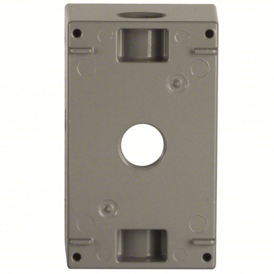 Bell 5385-0 Weatherproof Electrical Box, 1 Gang, 1/2 in Hub Size, 3 Inlets, 4.5 in L, 2.75 in W, Aluminum, Gray - KVM Tools Inc.KV2DCW1