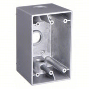 Bell 5385-0 Weatherproof Electrical Box, 1 Gang, 1/2 in Hub Size, 3 Inlets, 4.5 in L, 2.75 in W, Aluminum, Gray - KVM Tools Inc.KV2DCW1