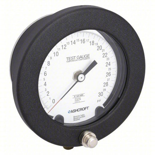 Ashcroft 45-1082AS 02L 30 PSI Pressure Gauge, 0 to 30 psi, 1/4 in MNPT, Aluminum, Black - KVM Tools Inc.KV2F010