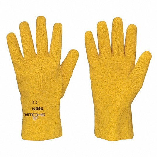 Showa 960L-10 PVC Coated Gloves, Full Coverage, Yellow, L, PR - KVM Tools Inc.KV5AL51
