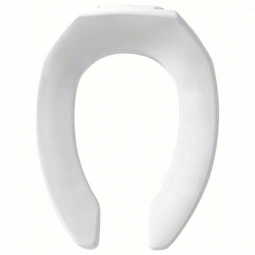 Bemis 1955CT-000 Toilet Seat White, Plastic with Stainless Steel Posts, External Check Hinge, 2 3/8 in Seat Ht, Open - KVM Tools Inc.KV2P888