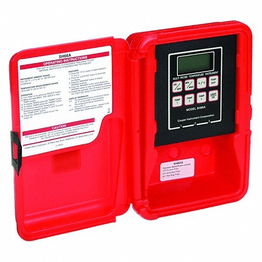 Cooper Instruments Sh66 Cooper SH66A FDA Digital Thermistor Thermometer, -40 Degrees to 300 ...