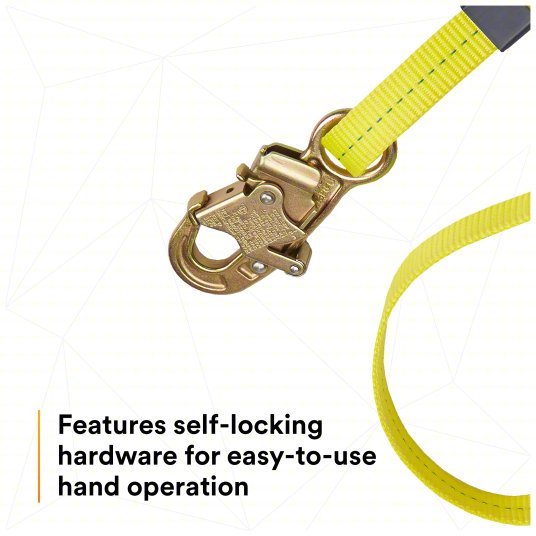 3M DBI-SALA 1231016 Positioning Lanyard Steel Snap Hook, Steel Snap Hook, 6 ft Lg, 310 lb Capacity, Adj Lg - KVM Tools Inc.KV2UZT9