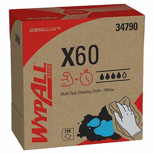 Wypall 34790 Dry Wipe Dispenser Box, Moderate Absorbency, Better Wet Strength, WYPALL® X60, White - KVM Tools Inc.KV2VHP9