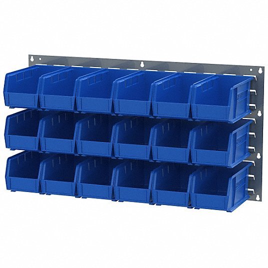 Akro-Mils 30230BLUE Hang and Stack Bin: 5 1/2 in x 10 7/8 in x 5 in, Blue, Label Holders, 30 lb Load Capacity - KVM Tools Inc.KV2W778