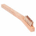 Ampco TB-10 6" L Nonsparking Scratch Brush: Curved Handle, Bronze, Wood, 1 7/8 in Brush Lg, 7 7/8 in Handle Lg - KVM Tools Inc.KV2ZB30