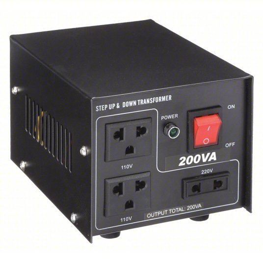 KVM Tools KV30C516 Step Up/Step Down Voltage Converter 220 to 110V AC/110 to 220V AC, 200VA, 50/60 - KVM Tools Inc.KV30C516