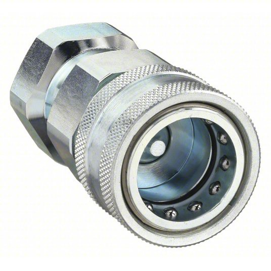 Parker 6601-4-4 Hydraulic Quick Connect Hose Coupling, Steel Body, Sleeve Lock, 1/4"-18 Thread Size, 6600 Series - KVM Tools Inc.KV31A825