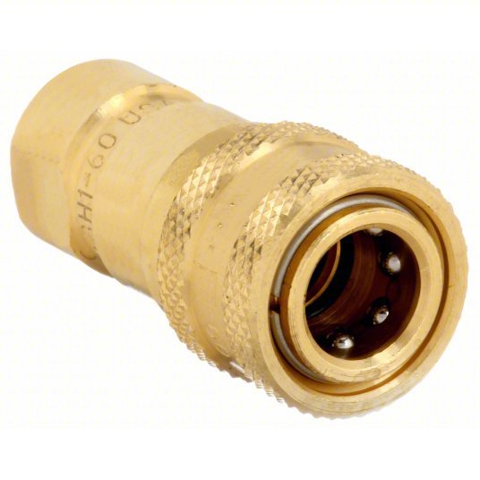 Parker BH1-60 Hydraulic Quick Connect Hose Coupling, Brass Body, Sleeve Lock, 1/8"-27 Thread Size, 60 Series - KVM Tools Inc.KV31A845