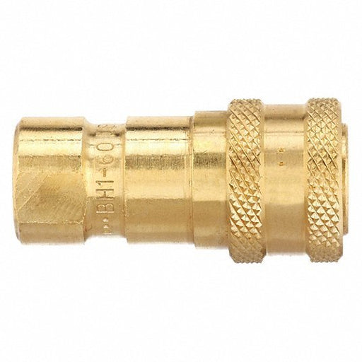 Parker BH1-60 Hydraulic Quick Connect Hose Coupling, Brass Body, Sleeve Lock, 1/8"-27 Thread Size, 60 Series - KVM Tools Inc.KV31A845