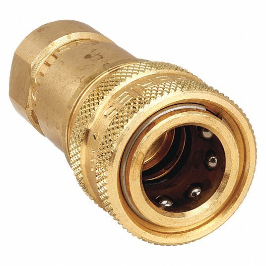 thumbnail image 2 of Parker BST-N3M Hydraulic Quick Connect Coupling - 3/8 Male Brass Body Sleeve Lock 2 of 4