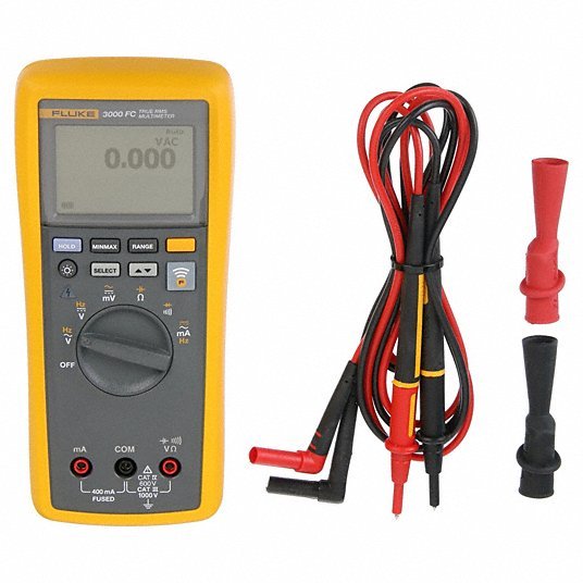 Fluke FLK-3000FC Digital Multimeter, 1,000 Max. AC Volts, 1,000 Max. DC Volts, 10 Max. AC Amps, 10 Max. DC Amps - KVM Tools Inc.KV31FN10