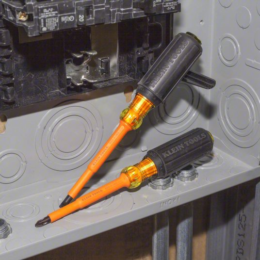 Klein 33532-INS ESD Safe Insulated Screwdriver Set 2 Pieces, Phillips/Slotted Tip, 1/4 in Tip Size - KVM Tools Inc.KV1AHE5