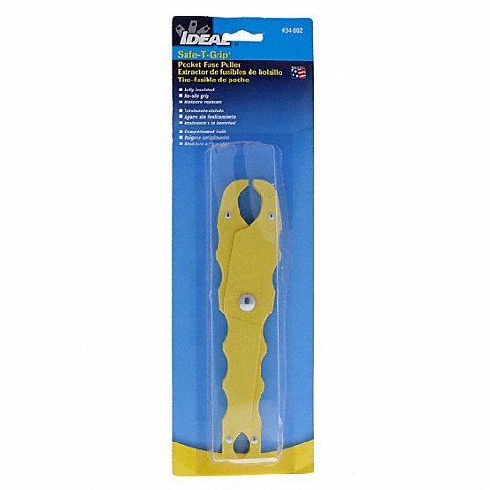Ideal 34-002 Medium Fuse Puller, 7 1/2 in L, High-Dielectric, Glass-Filled Polypropylene, Yellow - KVM Tools Inc.KV3KUU6
