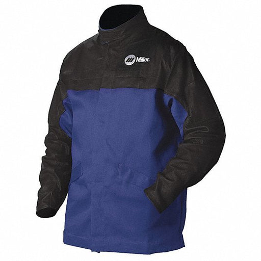 Miller Electric 231083 Combo Weld Jkt, Royal/Blk, Ctn/Leather, XL - KVM Tools Inc.KV34C293