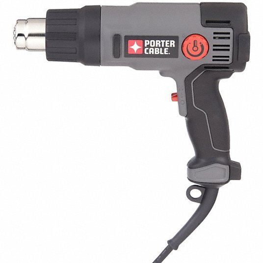 Porter Cable PC1500HG Heat Gun Pistol-Grip, 120V AC, 120°F to 1,150°F, 19 cfm Air Volume, 11.7 A Current - KVM Tools Inc.KV34G833