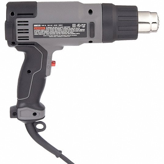 Porter Cable PC1500HG Heat Gun Pistol-Grip, 120V AC, 120°F to 1,150°F, 19 cfm Air Volume, 11.7 A Current - KVM Tools Inc.KV34G833