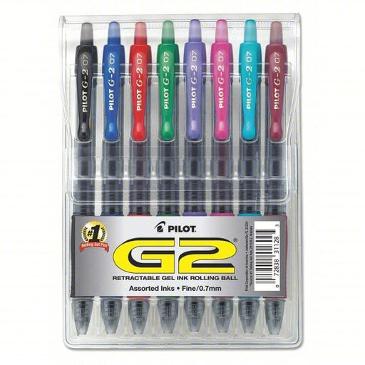 Pilot PIL31128 Retractable Gel Roller Ball Pen, Fine 0.7 mm, Assorted PK8 - KVM Tools Inc.KV35Y209