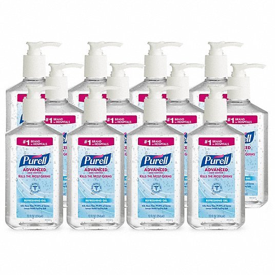 Purell 3659-12 Hand Sanitizer Gel, Pump Bottle, 12 oz, Citrus, Ethyl Alcohol, Moisturizing, 12 PK - KVM Tools Inc.KV12X257