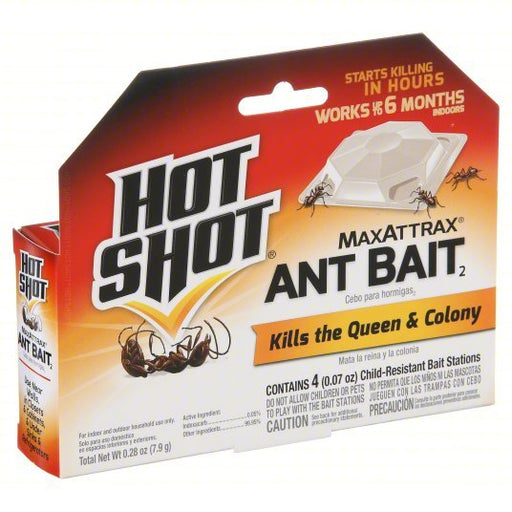 Hot Shot HG-2040W Ant Killer For Use On Crawling Insects, Bait Box Trap, Indoor Use, 4 PK - KVM Tools Inc.KV36WG40