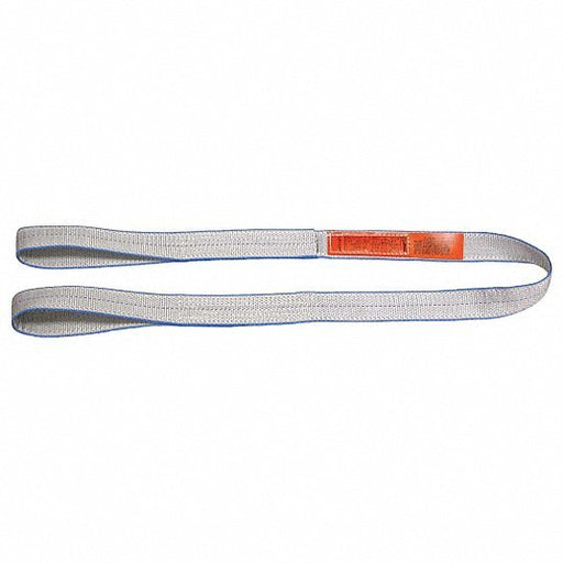 Lift-All EE1804TFX9 Web Sling, Flat Eye and Eye, 9 ft L, 4 in W, Tuff-Edge Polyester, Silver - KVM Tools Inc.KV38T605