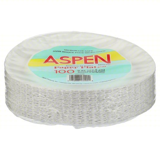Aspen 20825 Paper, Plate, Round, 9", White, PK250 - KVM Tools Inc.KV20VG83