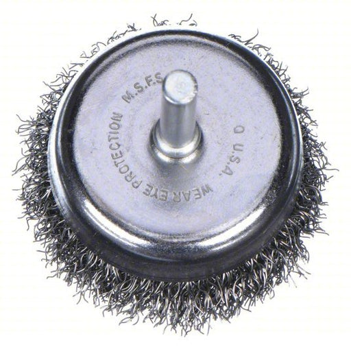 Weiler 90116 Cup Brush Crimped Steel, 1 3/4 in Brush Dia, 1/4 in Shank, 0.012 in Fill Dia, 3/4 in Fill Lg - KVM Tools Inc.KV3A203