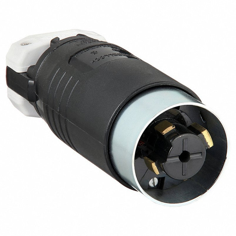 Hubbell HBL25415B 30/20A Locking Plug 4P 5W 600VAC/250VDC BK - KVM Tools Inc.KV3D059