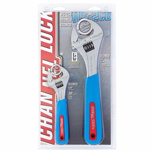 Channellock WS-2CB Adj. Wrench Set, 6", 10", Chrome, 2 Pc. - KVM Tools Inc.KV3KGZ9
