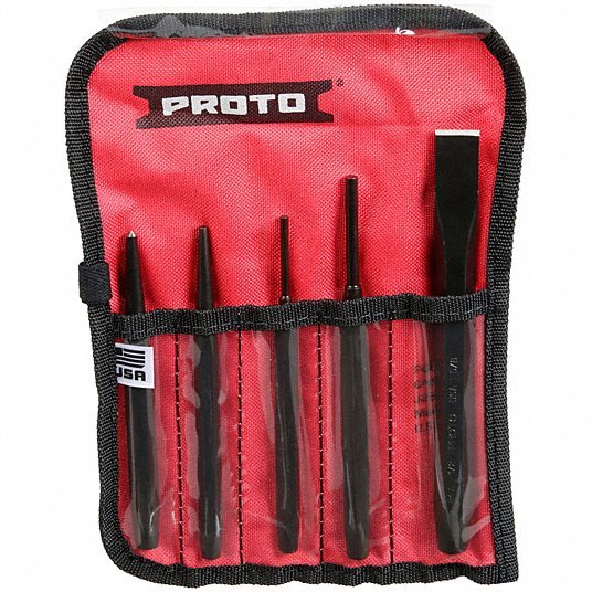 Chisel Set Proto Proto J3S2 Punch and Chisel Set, 5 Pieces, Steel — KVM Tools Inc.
