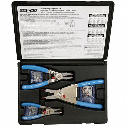 Channellock RT-3 Retaining Ring Plier Set, 15, 90 Deg, 3 pcs — KVM ...