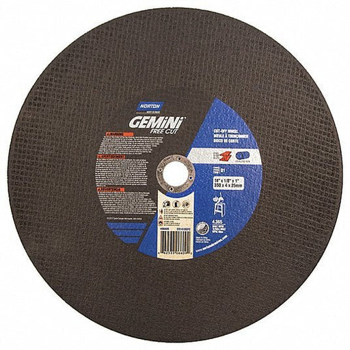 Norton 66253306609 CutOff Wheel, Gemini, 14"x1/8"x1", 4365rpm - KVM Tools Inc.KV3WW22