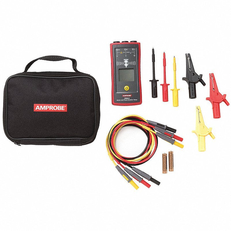 Amprobe PRM-6 Phase Sequence/Motor Rotation Tester Digital, 50 to 700V AC, 16 Hz to 400 Hz, CAT IV 600V - KVM Tools Inc.