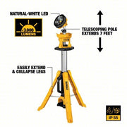 Dewalt DCL079R1 Cordless Tripod Light 20V MAX, Battery Included, 3,000 lm Max., 3 Modes, 88 in Max. Ht - KVM Tools Inc.KV423K72
