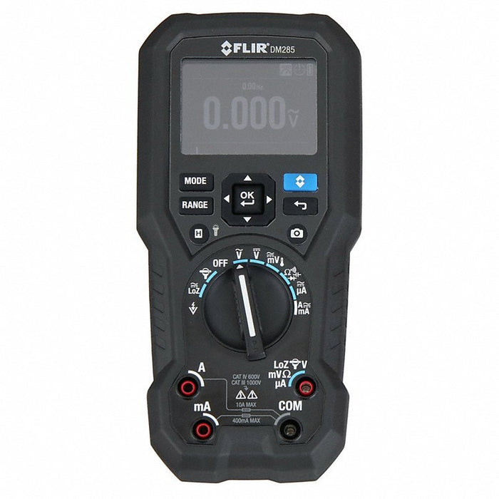 FLIR DM285 Digital Multimeter CAT IV 600V, TRMS, 1,000 V Max AC Volt Measurement, 6,000, TFT LCD - KVM Tools Inc.KV444M24