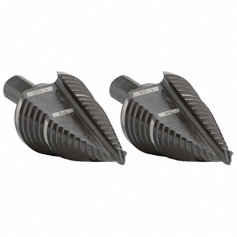 Milwaukee 48-89-9239 Step Drill Bit Set 16 Hole Sizes, 7/8 in to 1 1/8 in, 1/4 in Step Increments, 2 PK - KVM Tools Inc.KV451N45