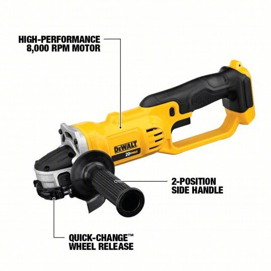 DeWalt DCG412P2 Angle Grinder Kit, 20V DC, 4-1/2 in. Wheel Diameter (Battery Included) - KVM Tools Inc.KV24T869