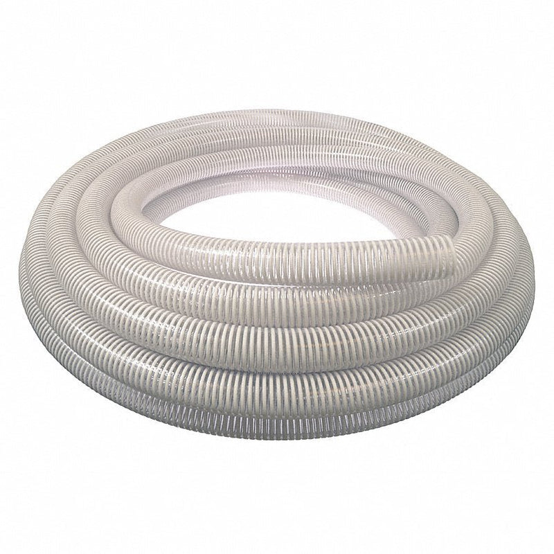 KVM Tools 45DU58 1-1/4" ID x 100 ft PVC Water Suction Hose 90 PSI Clear/WT