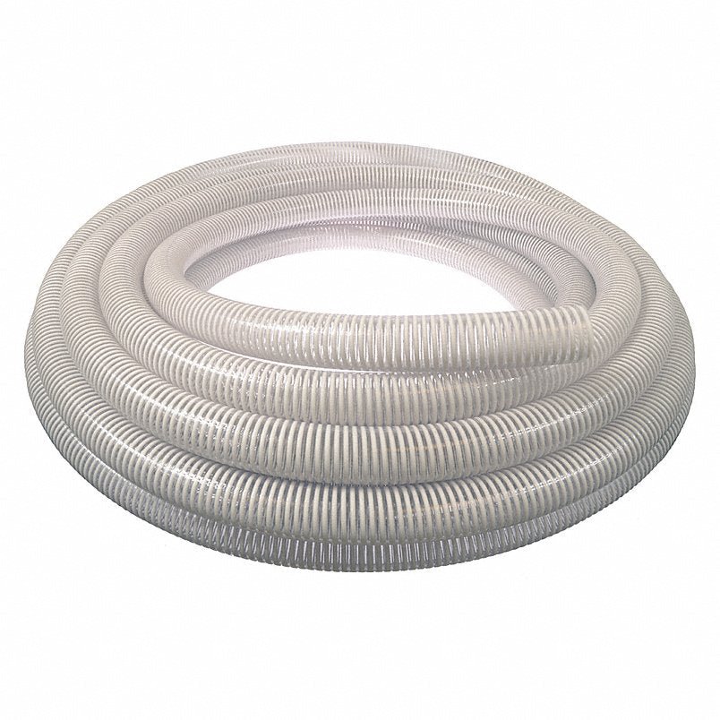 KVM Tools 45DU58 1-1/4" ID x 100 ft PVC Water Suction Hose 90 PSI Clear/WT