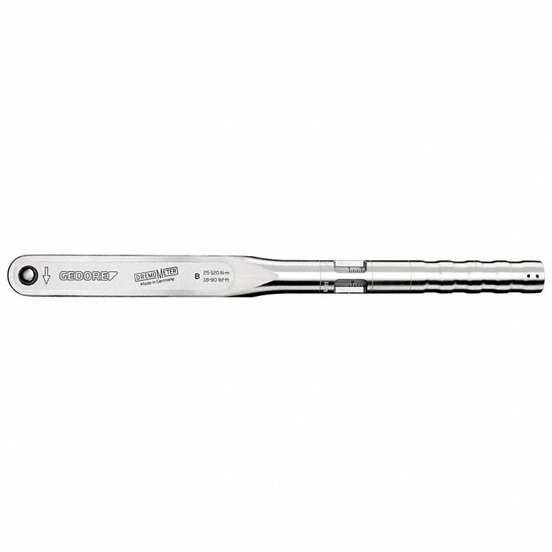 Gedore 8561-01 Micrometer Torque Wrench Foot-Pound/Newton-Meter, 1/2 in Drive Size, 25 N-m to 120 N-m - KVM Tools Inc.KV45HL82