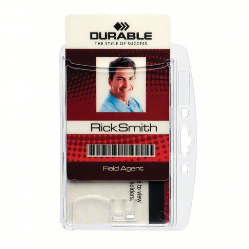 Durable 892419 ID Badge Holder, Dual, Shell Style, PK10 - KVM Tools Inc.KV461P13