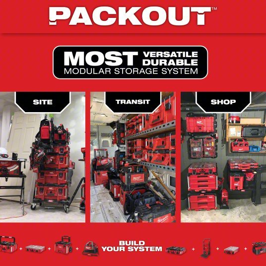 Milwaukee 48-22-8435 Tool Case 9 7/8 in Wd, 15 1/4 in Dp, 4 5/8 in Ht, Plastic, 5 Compartments, Red - KVM Tools Inc.KV488A60