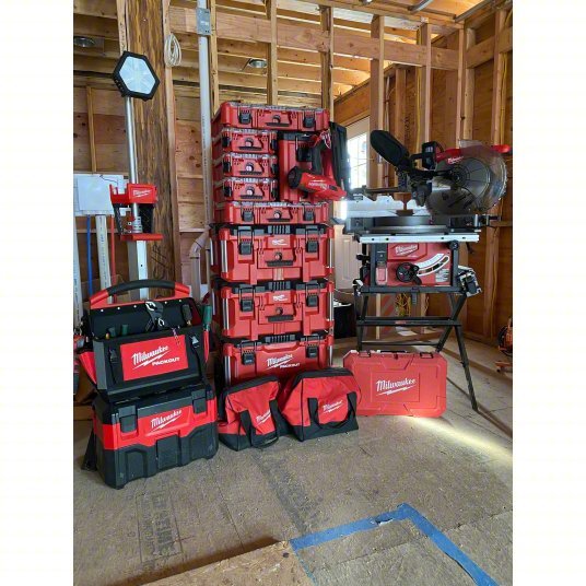 Milwaukee 48-22-8435 Tool Case 9 7/8 in Wd, 15 1/4 in Dp, 4 5/8 in Ht, Plastic, 5 Compartments, Red - KVM Tools Inc.KV488A60