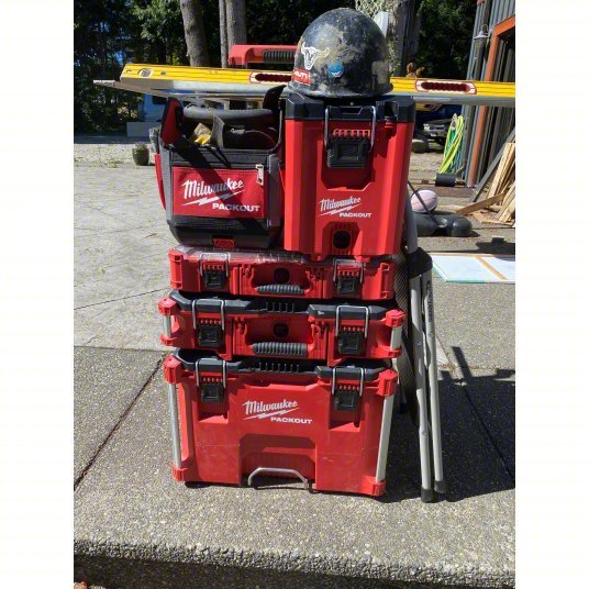 Milwaukee 48-22-8435 Tool Case 9 7/8 in Wd, 15 1/4 in Dp, 4 5/8 in Ht, Plastic, 5 Compartments, Red - KVM Tools Inc.KV488A60